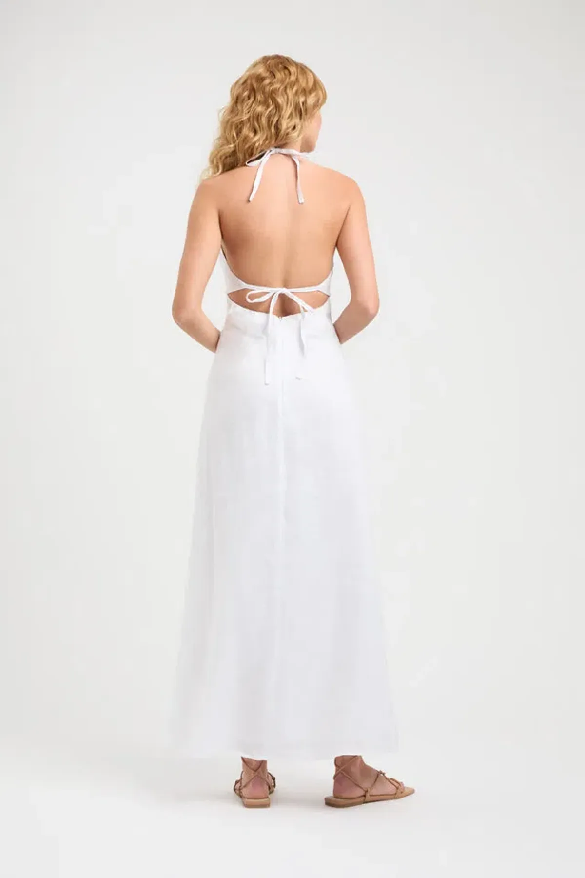 Kookai Tahiti Tied Dress White Size 6 - Image 2