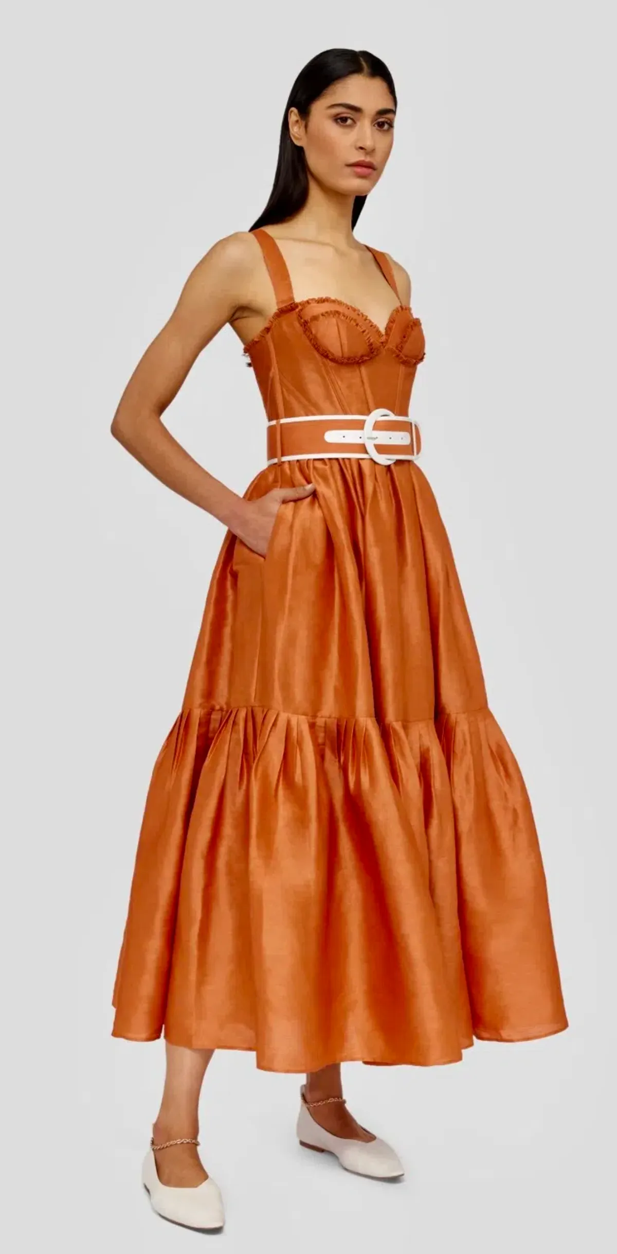 Leo Lin Suffolk Bustier in Cinnamon Orange in Size 10 - Image 2