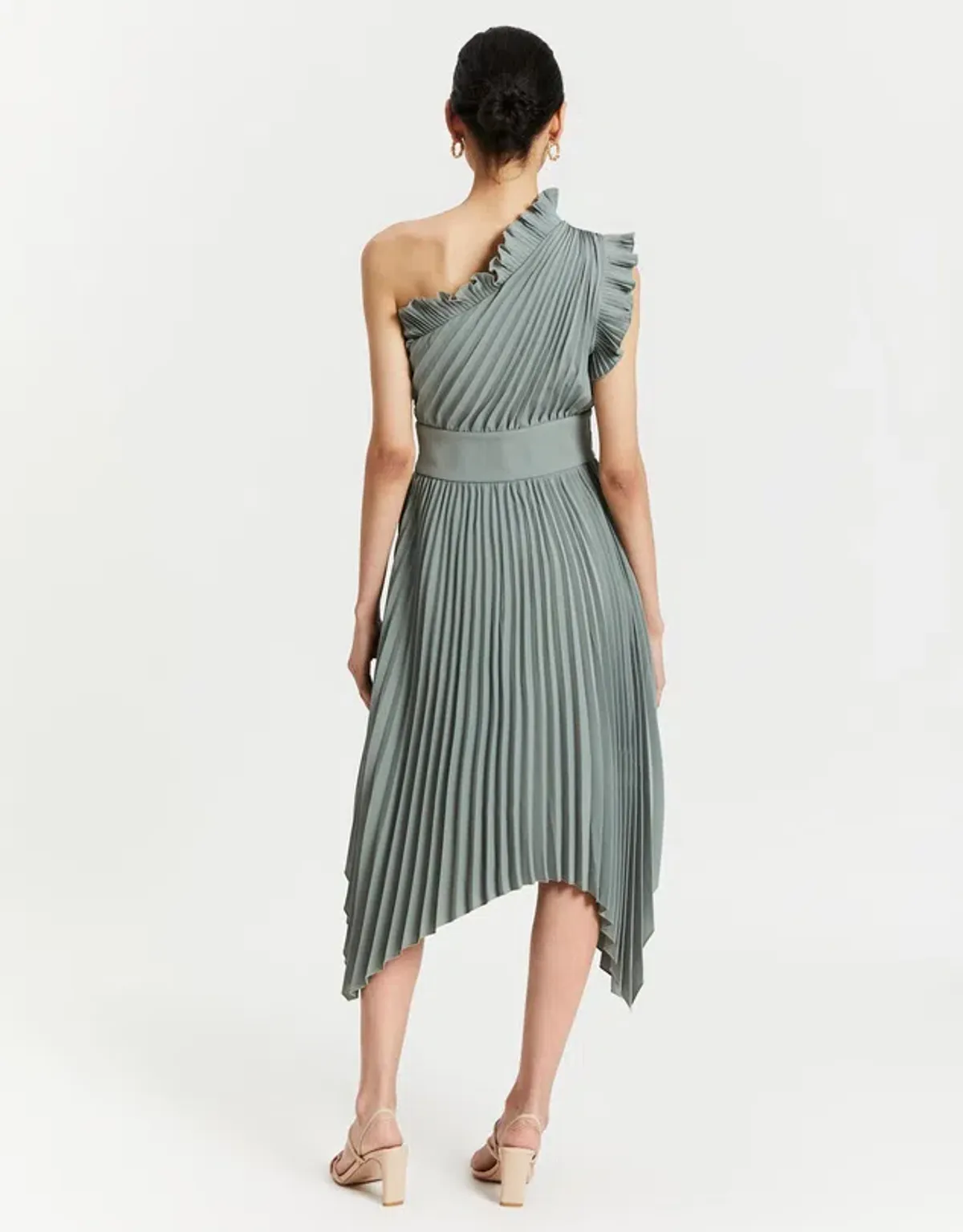 Mossman The Ladylike Dress Midi Dress Sage Green Size 12 - Image 2