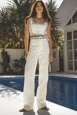 Winona Vittoria Top and Pant Set White Print Size 6 & 8  for rent on The Volte - image 2