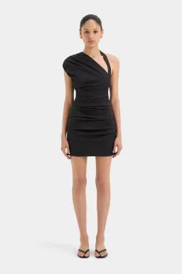 Sir the Label Azul Gathered Mini Dress in Black Size 1/ Au 8 for rent on The Volte - image 1