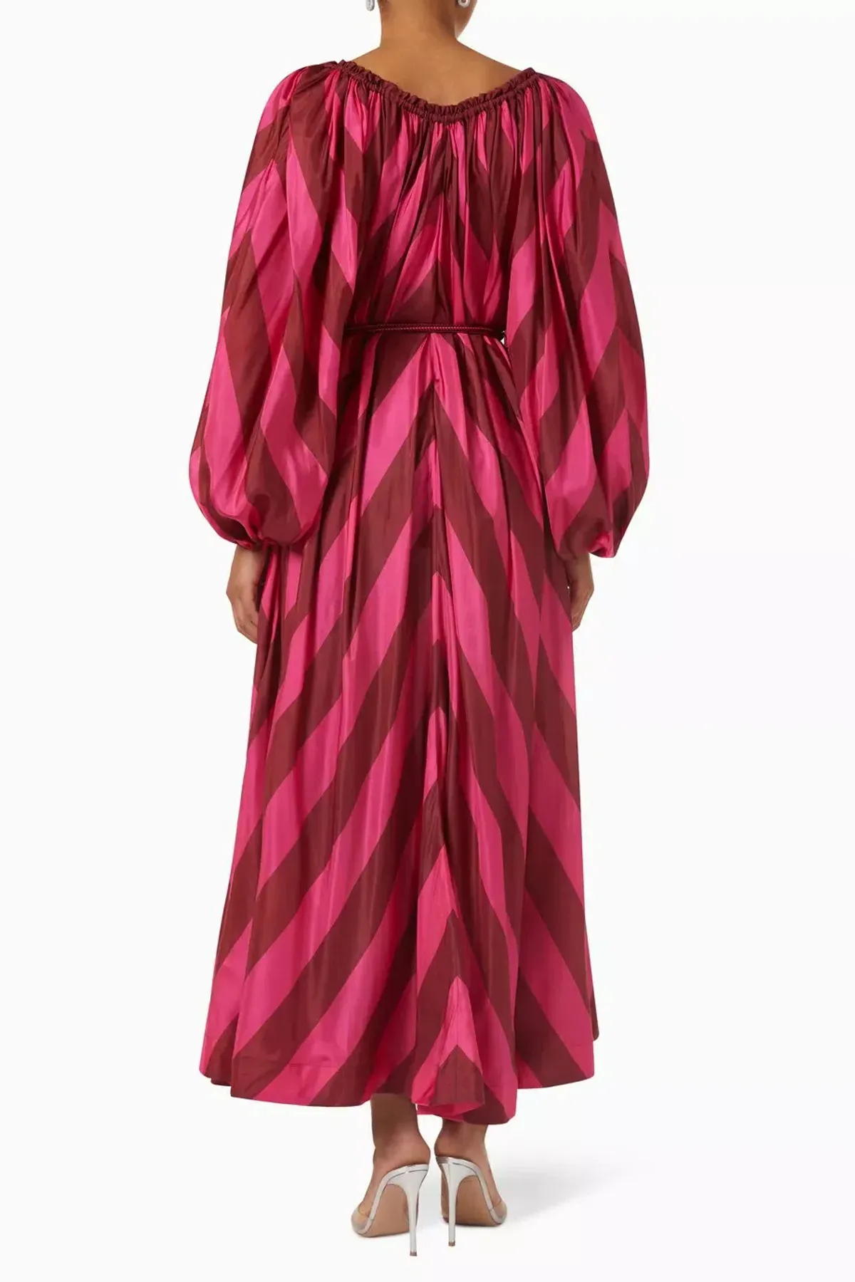 Zimmermann Twiggy Silk Pink Stripe Dress Print Size 2/Au 12 - Image 2