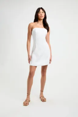 Kookai Palm Strapless Dress White Size 34 / AU 6 for rent on The Volte - image 1