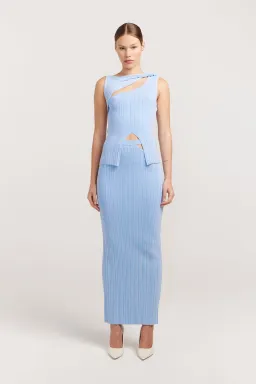 Henne Romee Knit Top & Skirt Set Blue Size AU 10 for rent on The Volte - image 1