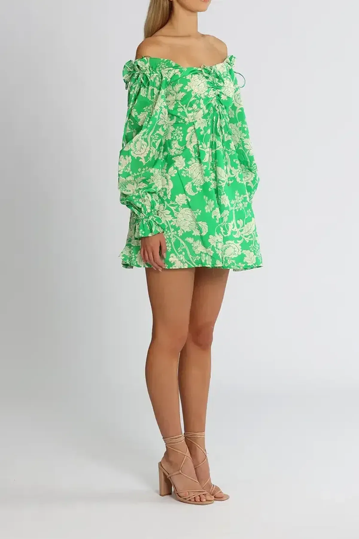Alice McCall Mary Anne Mini Dress in Green Floral Size 10 - Image 4
