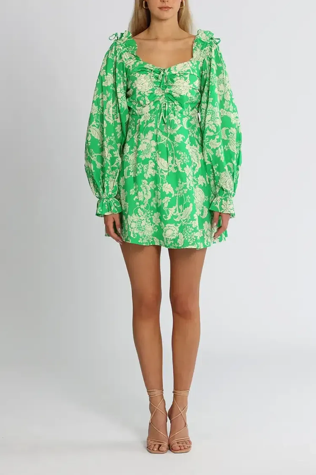 Alice McCall Mary Anne Mini Dress in Green Floral Size 10 - Image 1