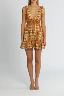 Alice McCall Clara Mini Dress in Brown Multi Size 8 for rent on The Volte - image 1