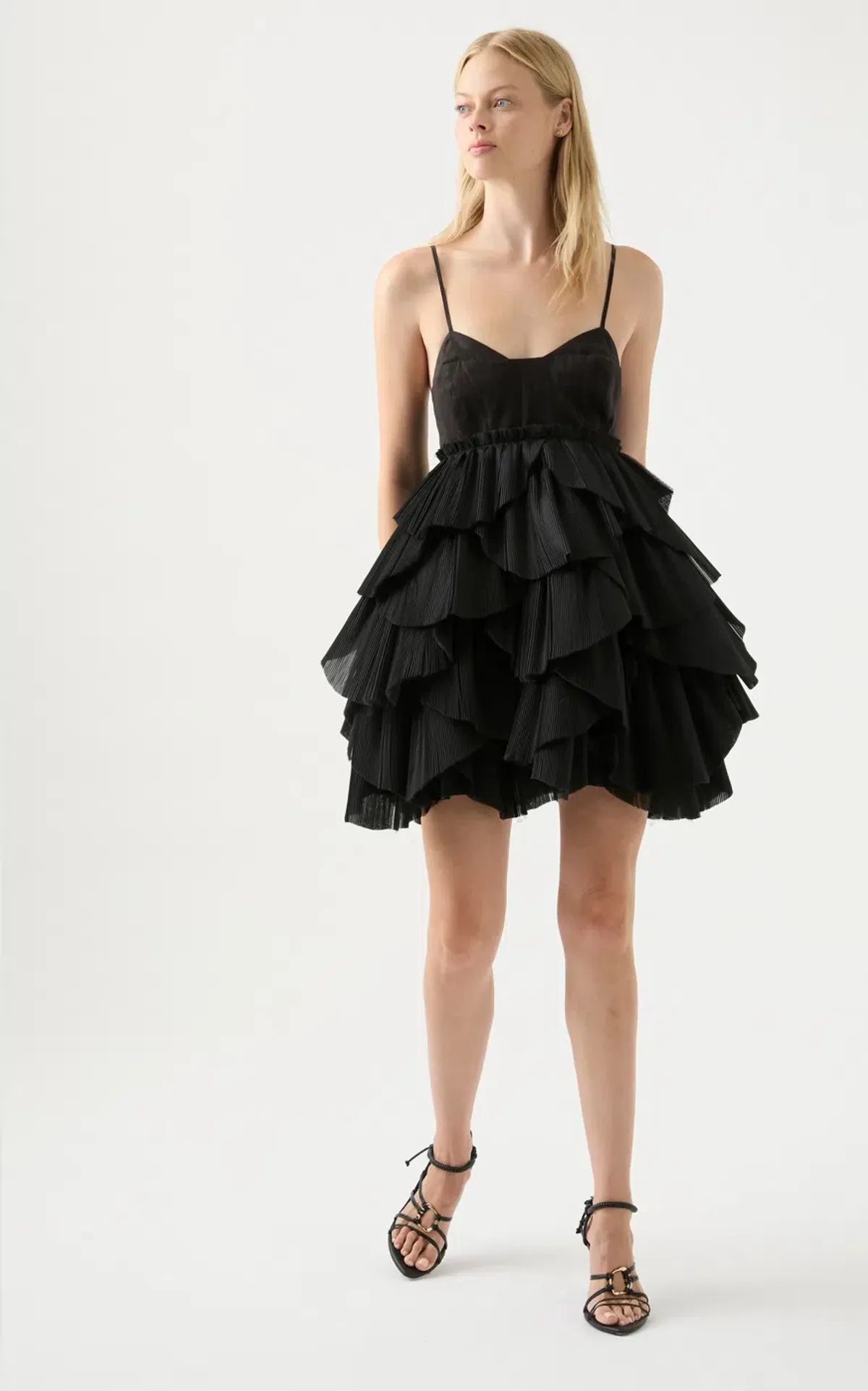 Aje Elise Pleat Mini Dress in Black Size 10 AU / 6 US - Image 2