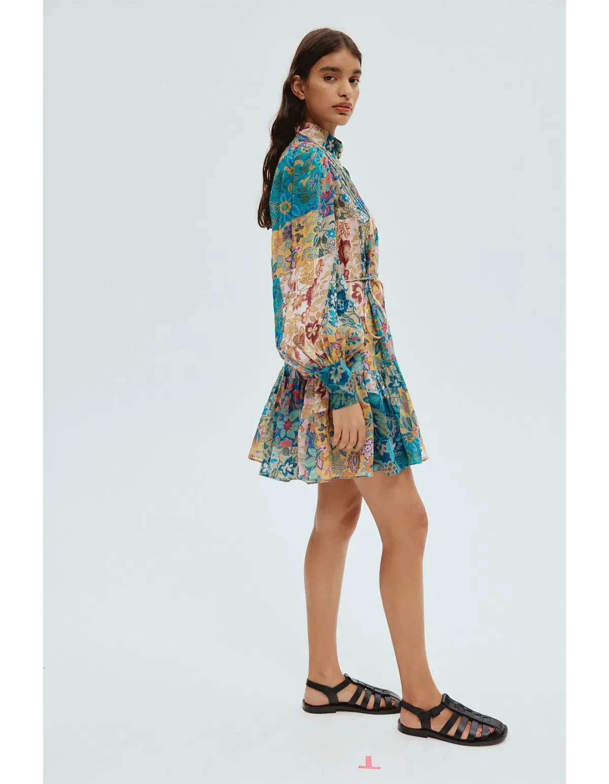 Alemais Bella Patchwork Mini Dress Floral Size 10 - Image 2