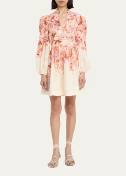 Zimmermann Devi Plunge Mini Dress Floral Size 1 / AU 10 for rent on The Volte - image 2