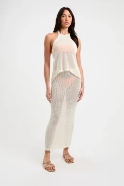 Kookai Pascha Midi Skirt Coconut Milk Size 0 / AU 6 for rent on The Volte - image 1