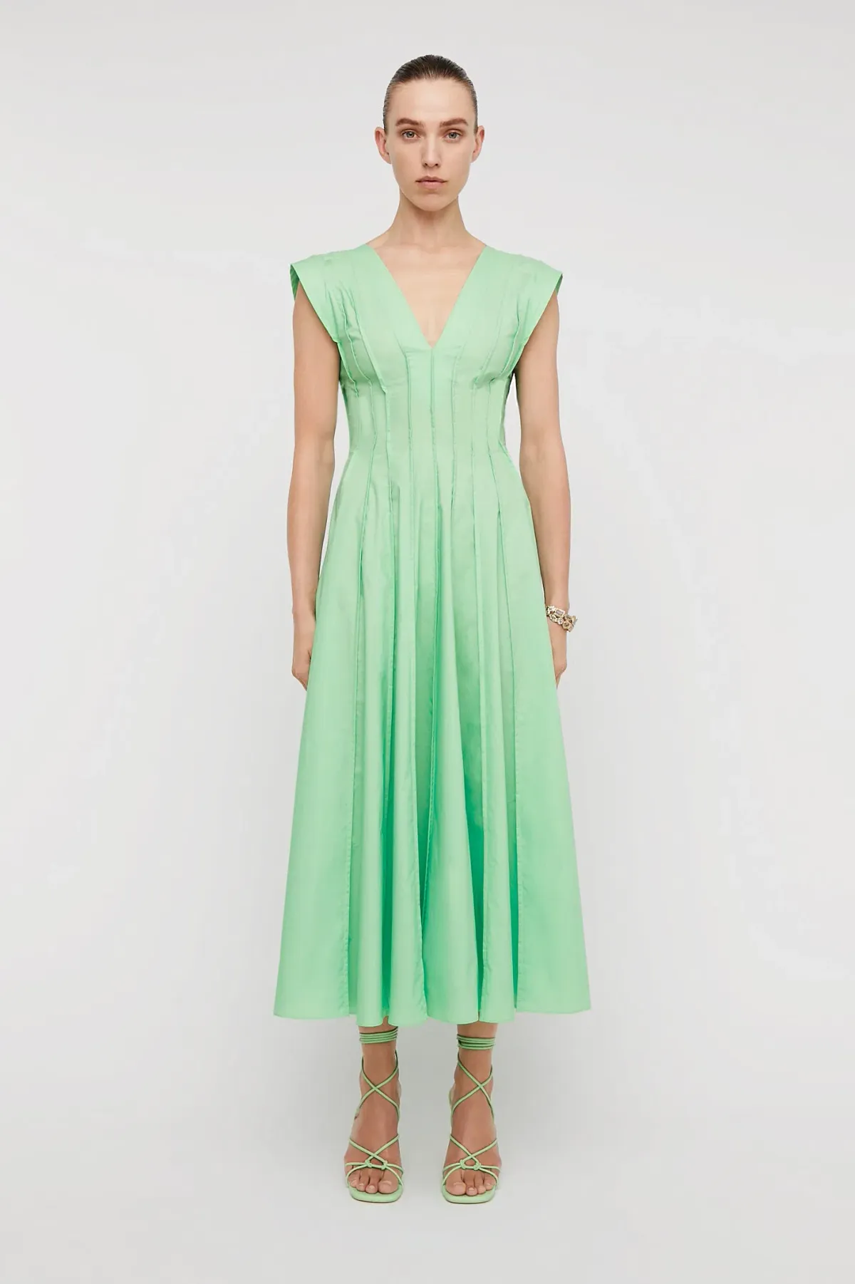 Scanlan Theodore Parachute French Seam Dress in Spearmint Size 14 - Image 1