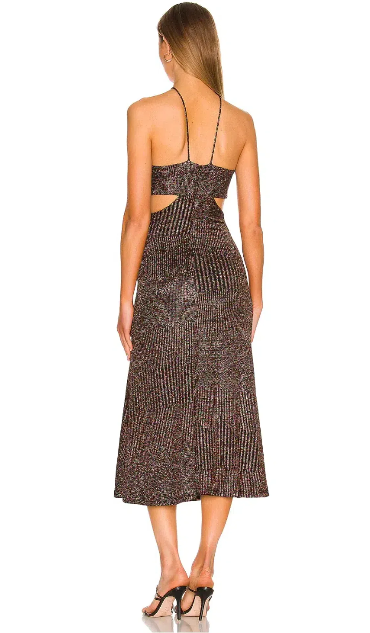 Misha Women's Dulci Cocktail Dress Metallic Stripe Size 8 - Image 2