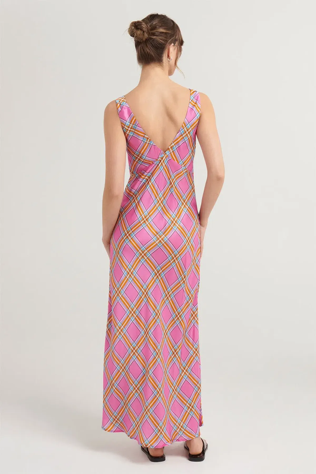 Steele Eadie Maxi Dress Pink Check Size XS / AU 6 - Image 2