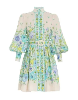 Zimmermann Raie Buttoned Mini Dress Floral Size 1 / AU 10 for rent on The Volte - image 2