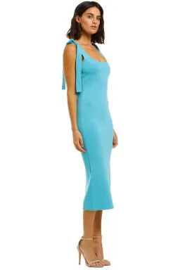 By Johnny Tie Up Knit Midi Dress Blue Size 10 for rent on The Volte - image 3