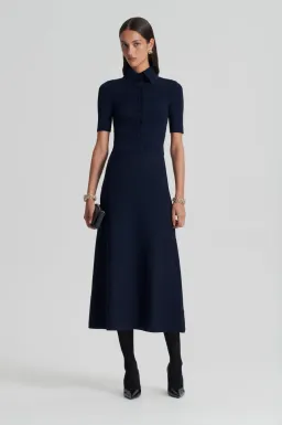 Scandal Theodore Crepe Knit Soft Skirt Navy Size M/AU 10 for rent on The Volte - image 1