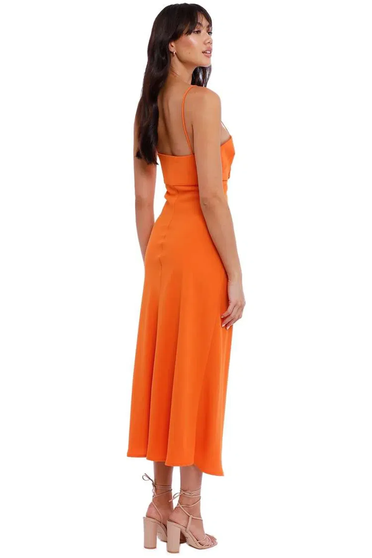 By Johnny Nicole Bias Dress Orange Size 8 - Image 3