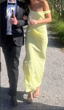 Bianca Spender Leonora Satin Crepe Dress Lemon Size 1 / Au 8 for rent on The Volte - image 4