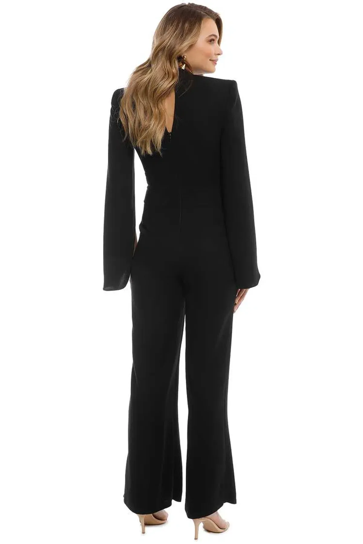 Carla Zampatti Navy Crepe Titania Jumpsuit Size 10 - Image 3