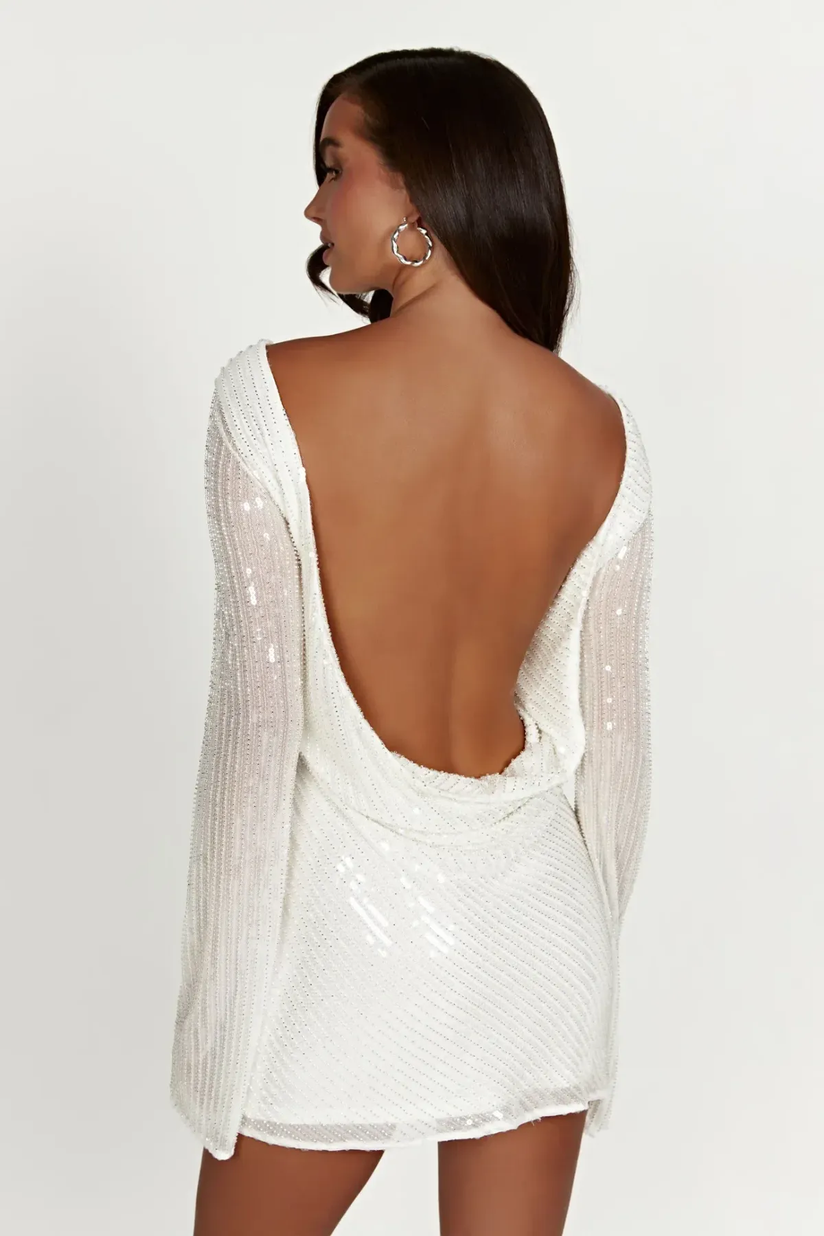 Meshki Nala White Sequin Mini Dress White Size 10 - Image 2