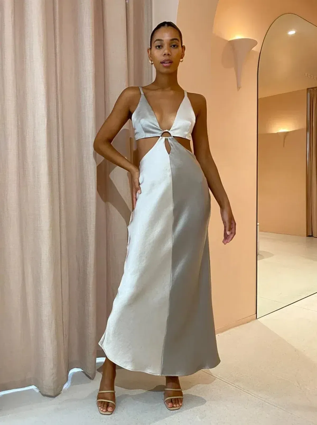Bec and Bridge Felix Maxi Dress Grey Size 12 - Image 1