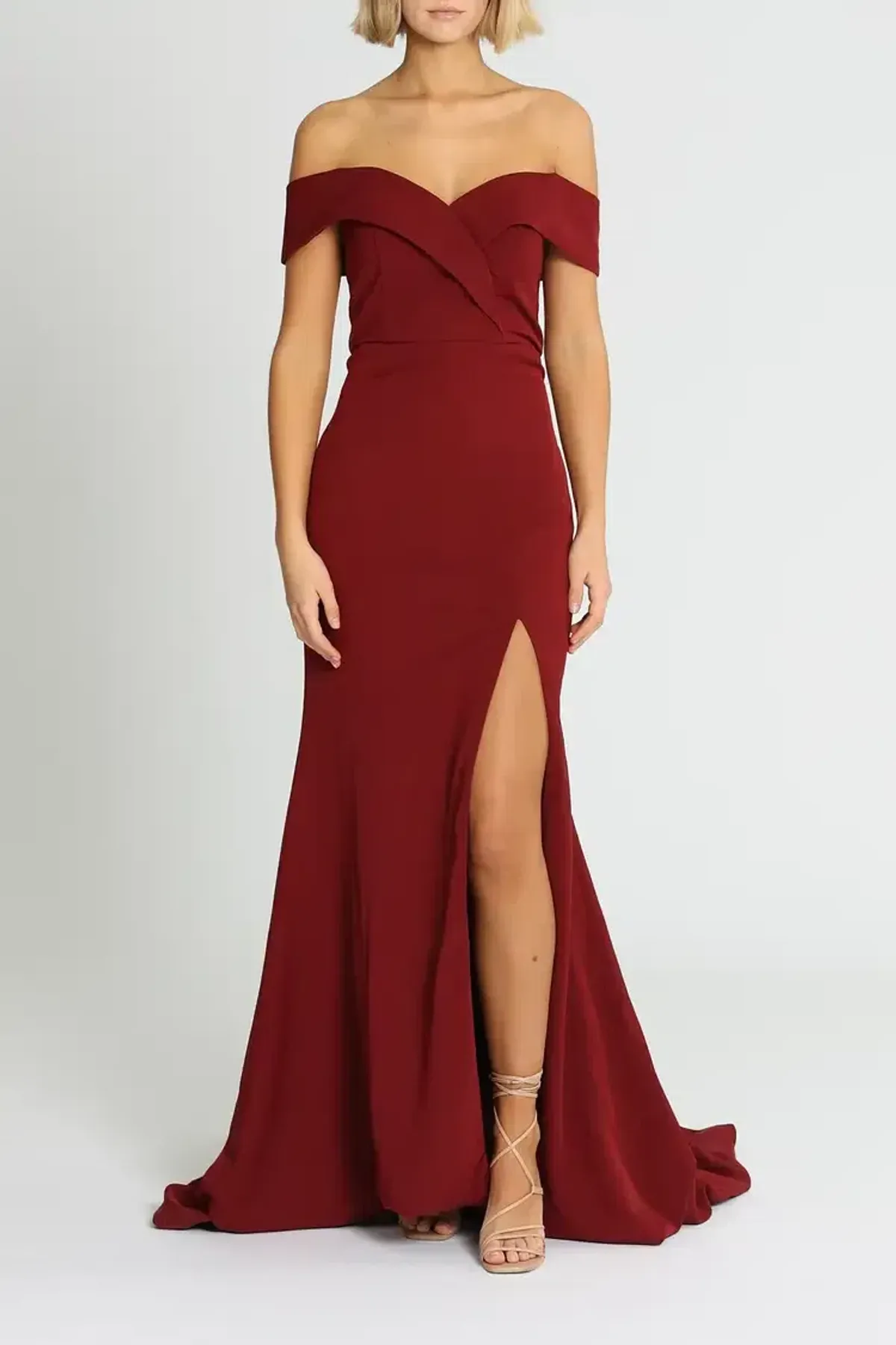 Samantha Rose Gia Off Shoulder Gown in Wine Size 20 - Image 2