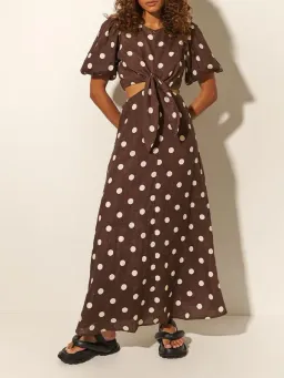 Kivari Harper Maxi Dress Brown Print Size 6 for rent on The Volte - image 2