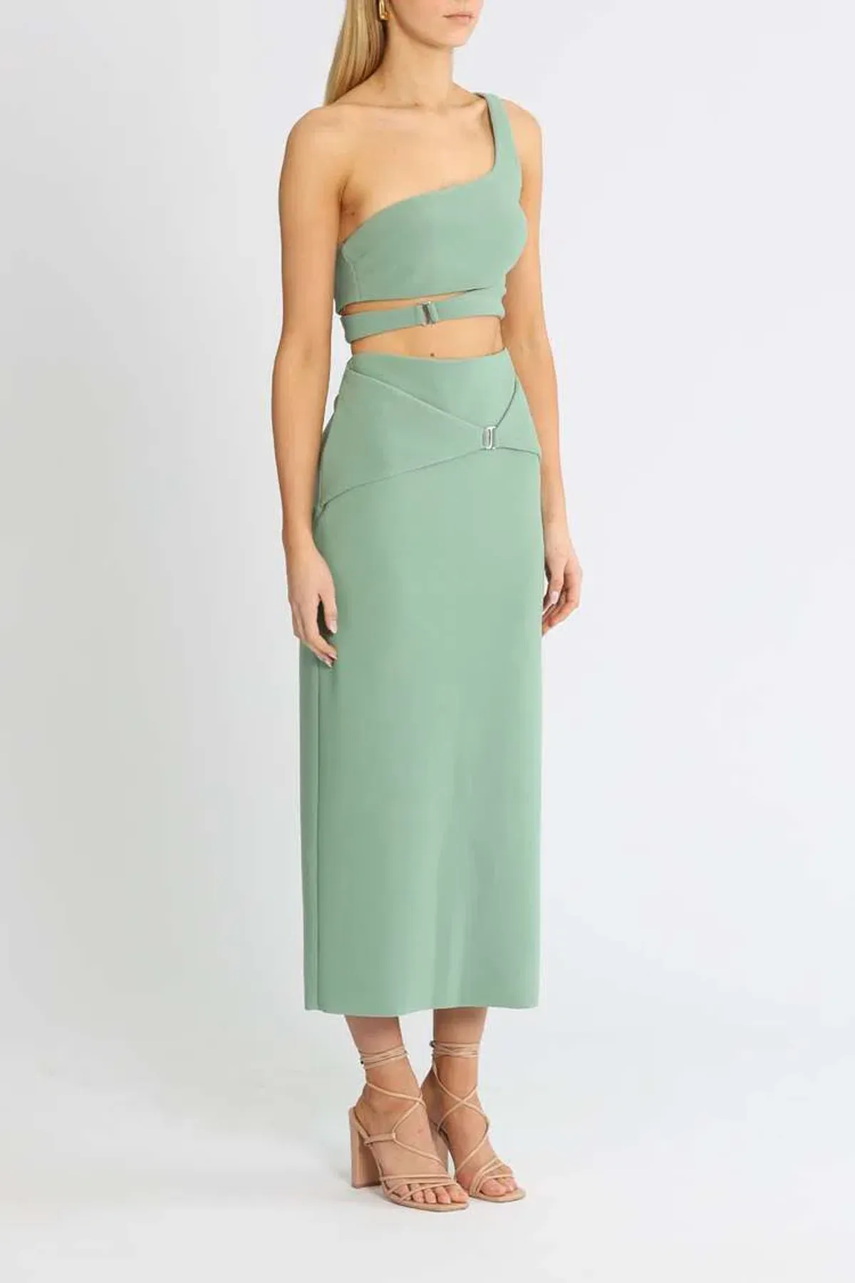 Bec and Bridge Ivy Crop and Skirt Set Green Size 12 - Image 2