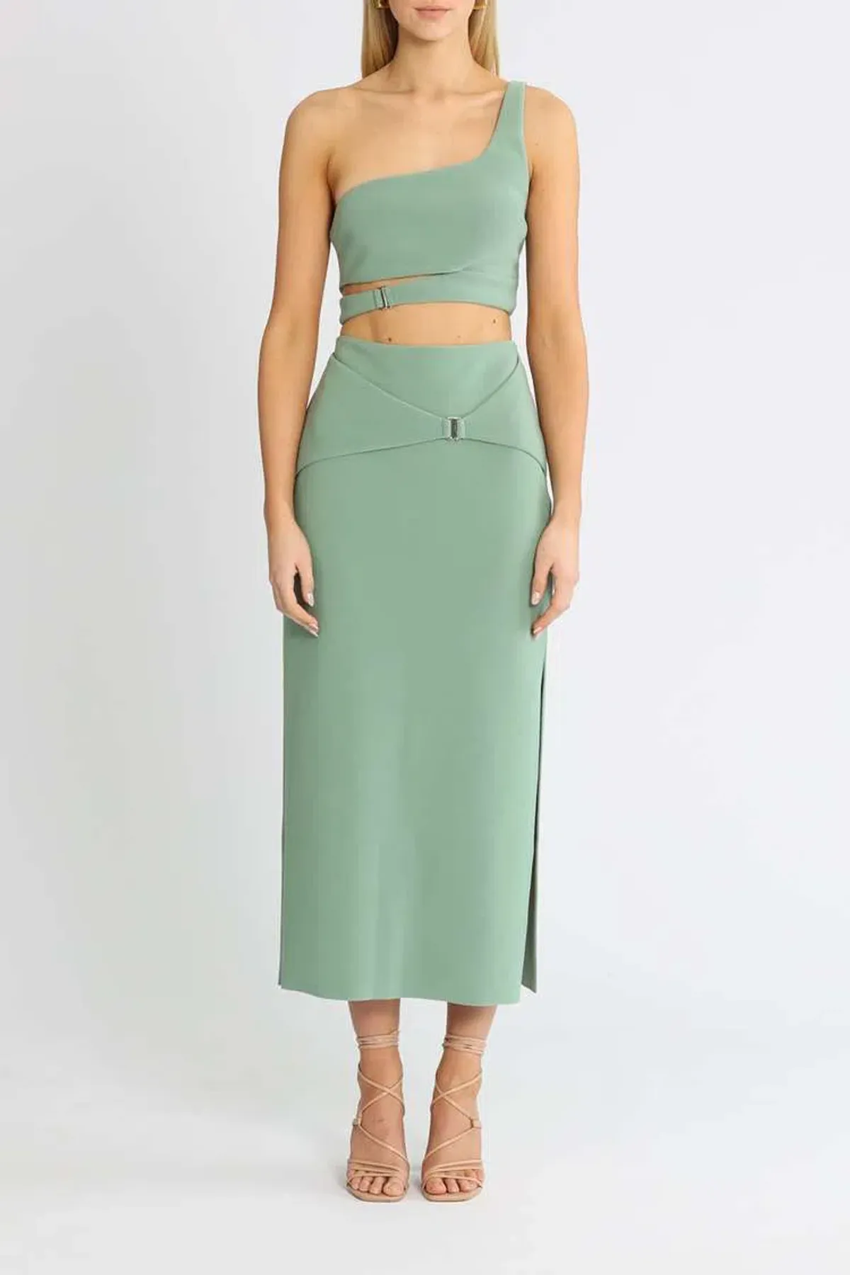 Bec and Bridge Ivy Crop and Skirt Set Green Size 12 - Image 1