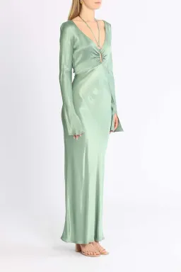 Bec and Bridge Malyka Long Sleeve Maxi Dress Green Size 6 for rent on The Volte - image 2