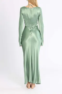 Bec and Bridge Malyka Long Sleeve Maxi Dress Green Size 6 for rent on The Volte - image 3