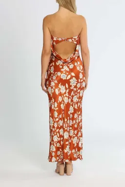 Bec & Bridge Blossom Strapless Maxi Dress Rust Print Size 12 for rent on The Volte - image 3
