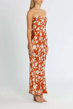 Bec & Bridge Blossom Strapless Maxi Dress Rust/Floral Print Size 8 for rent on The Volte - image 2