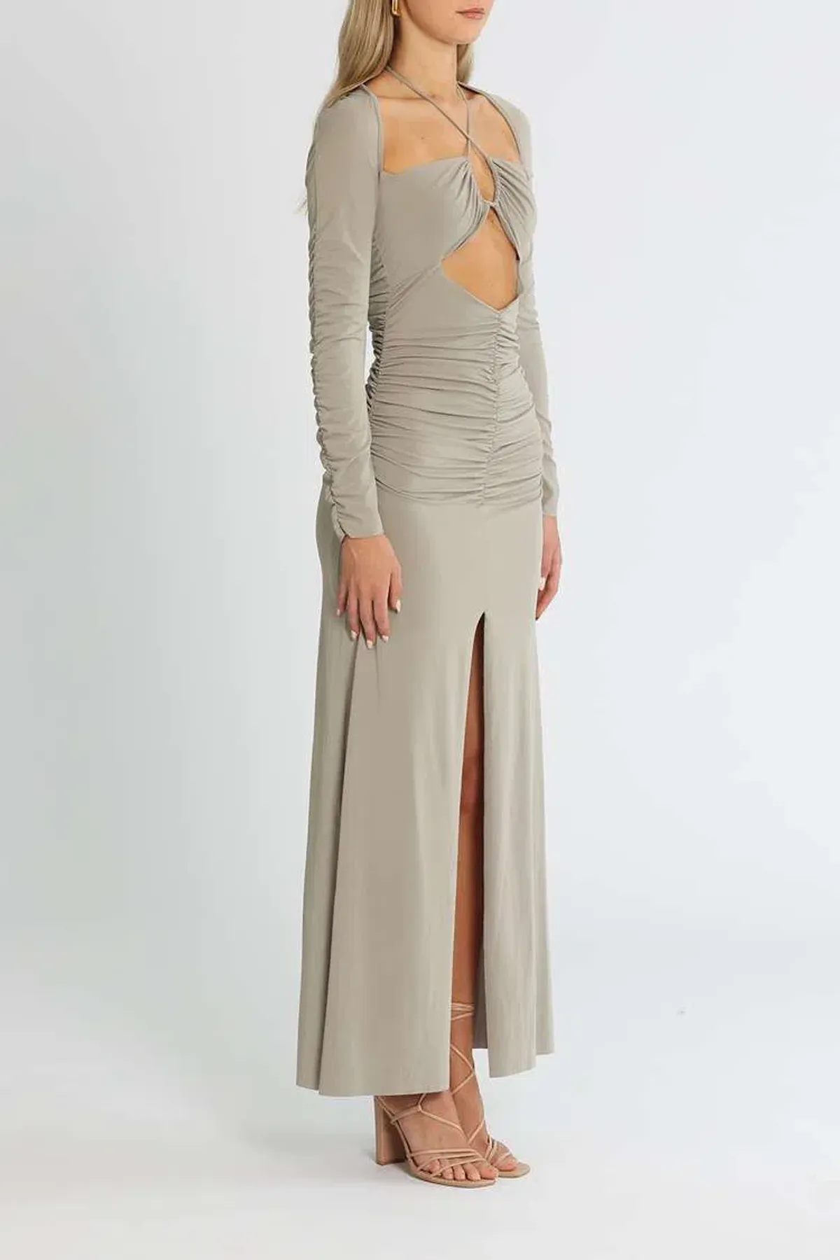 Bec and Bridge Adaline Long Sleeve Maxi Dress Grey Size 12 - Image 2