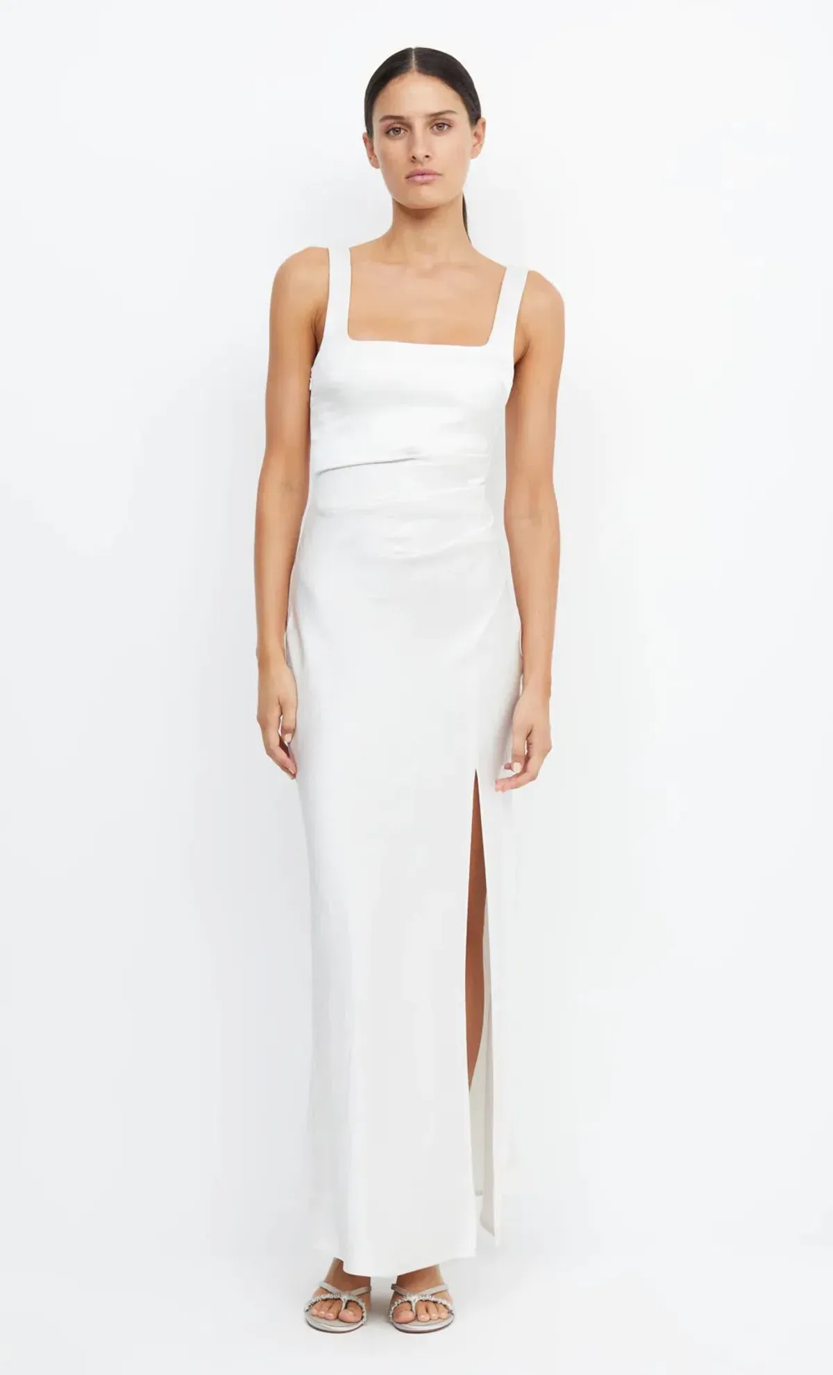 Bec & Bridge The Dreamer Square Neck Dress Ivory Size 10 - Image 4
