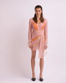 Ronda Wear Camille Embellished Dress Orange Size 10 for rent on The Volte - image 1