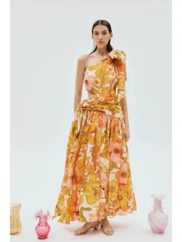 Alemais Silas One Shoulder Gown Floral Size AU 10  for rent on The Volte - image 1