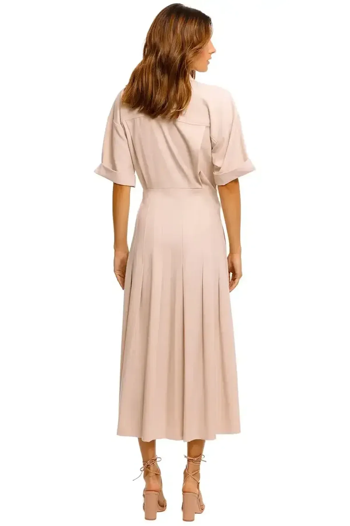 Camilla and Marc Corsica Pleated Dress in Oatmeal Size 12 - Image 3
