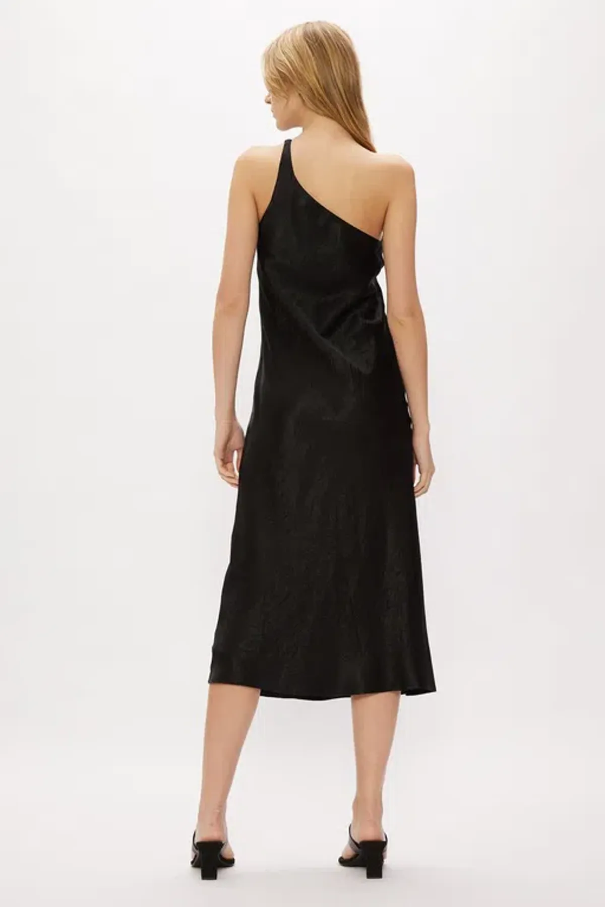 Third Form Running Water Bias One Shoulder Slip Dress Black Size 6 - Image 2