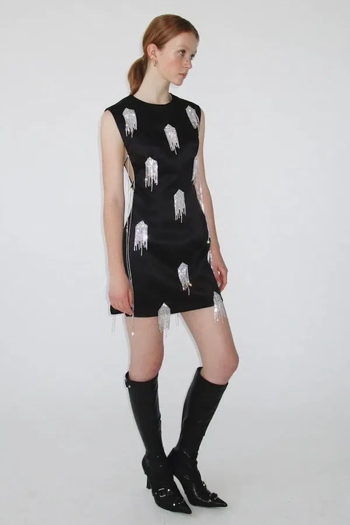Kourh Onirique Crystal Mini Dress Black Size 10 - Image 1