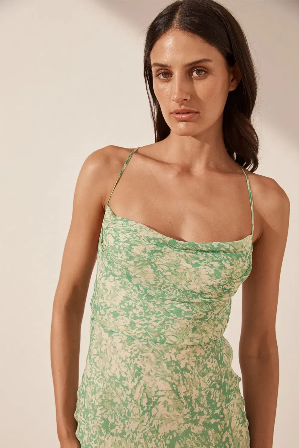 Shona Joy Belvedere Lace Back Bias Maxi Dress Green Size 10 - Image 4