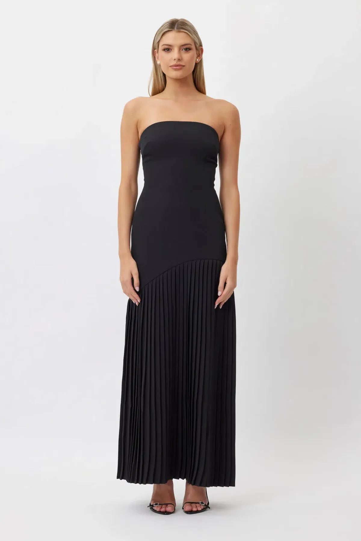 Bianca & Bridgett Mara Pleated Maxi Dress in Black Size 10 - Image 1