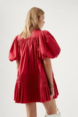 AJE Yvette Smock Mini Dress Red Size 6 for rent on The Volte - image 2