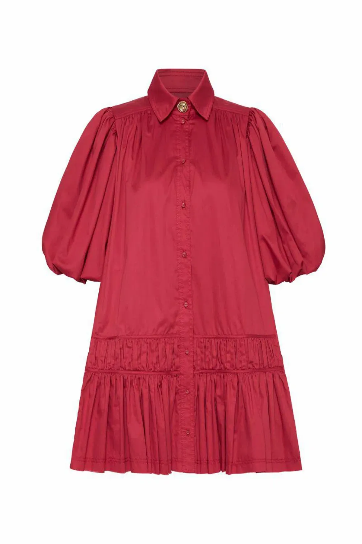 AJE Yvette Smock Mini Dress Red Size 6 - Image 6