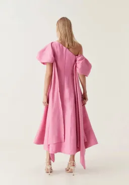 Aje Arista Tulip Sleeve Midi Dress in Cerise Pink Size 12 for rent on The Volte - image 3