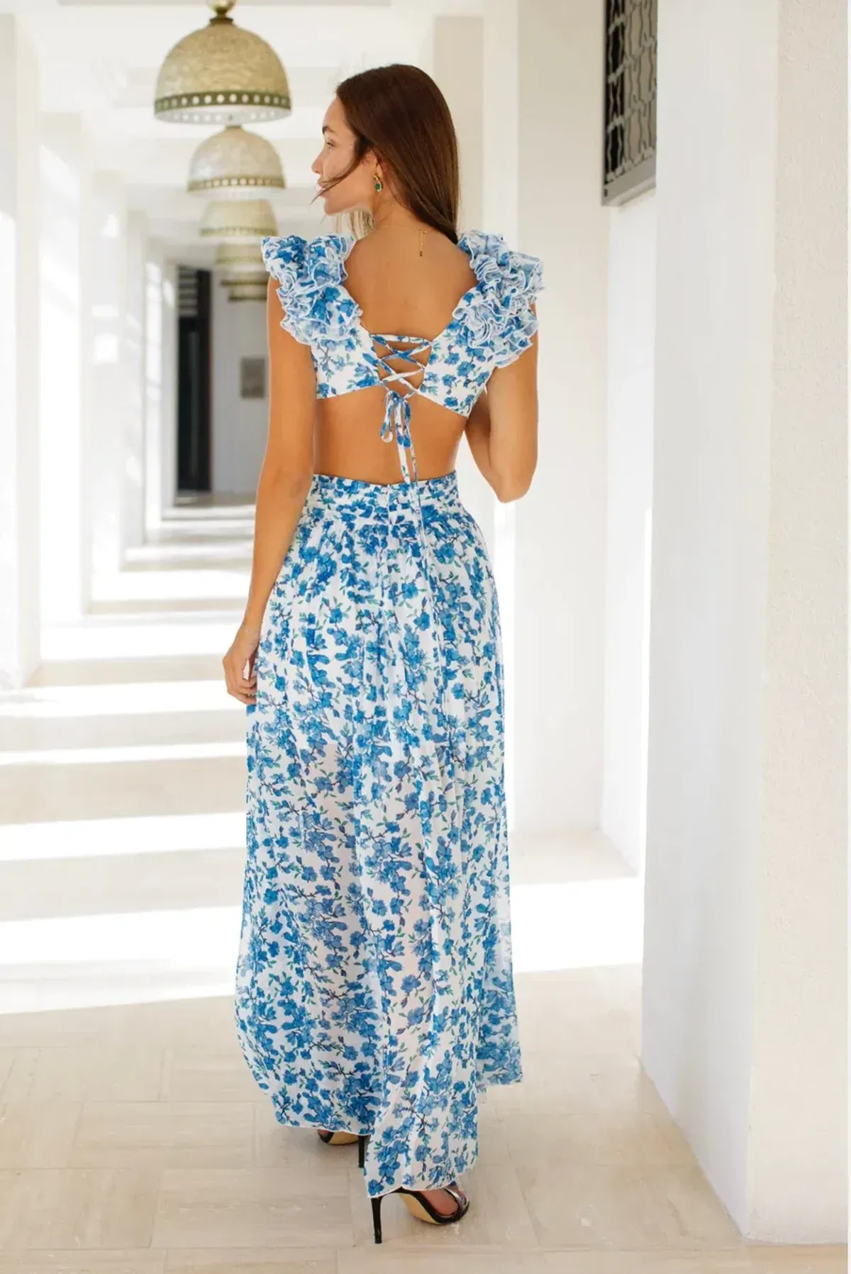 Anne Louise Boutique Skye Maxi Dress Floral Size 14 (Small Fit) - Image 3