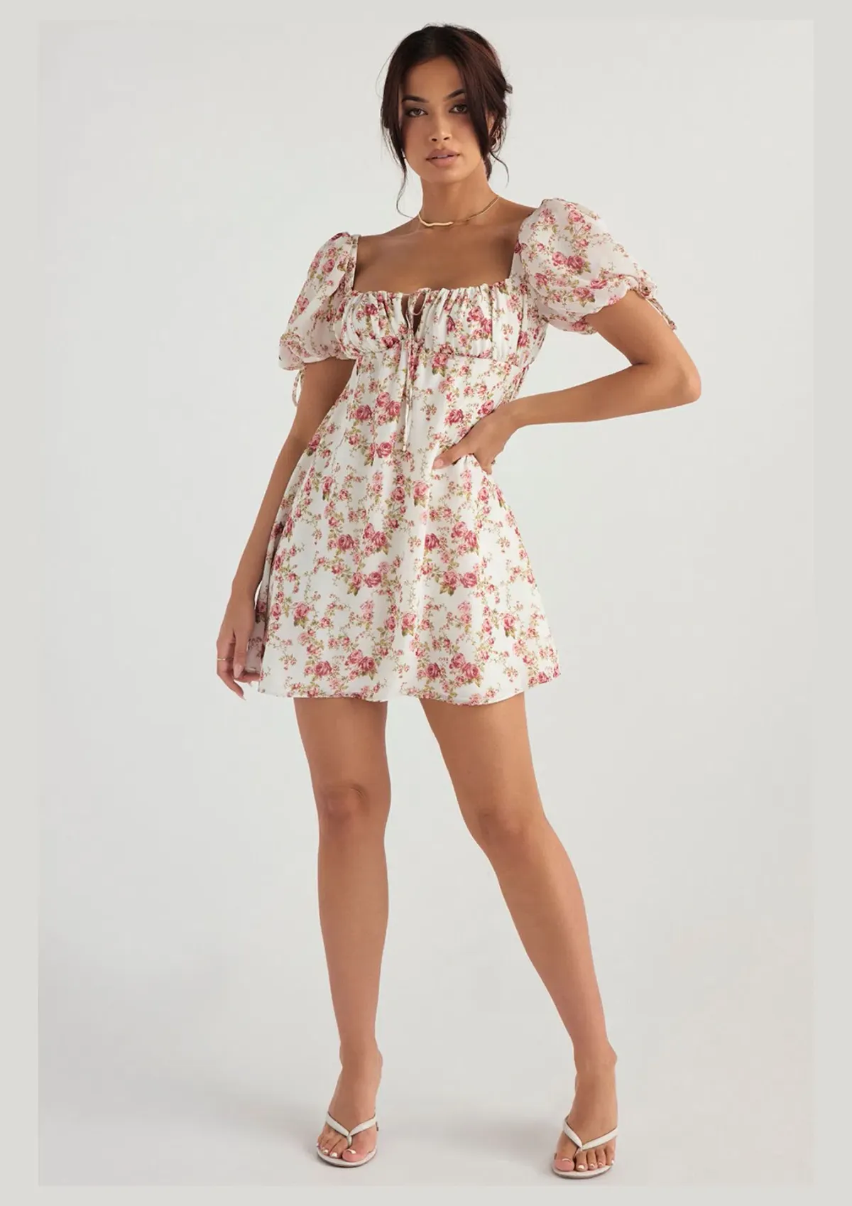 House of CB Princess Mini Dress Rose Floral Print Size L / AU 12 - Image 1