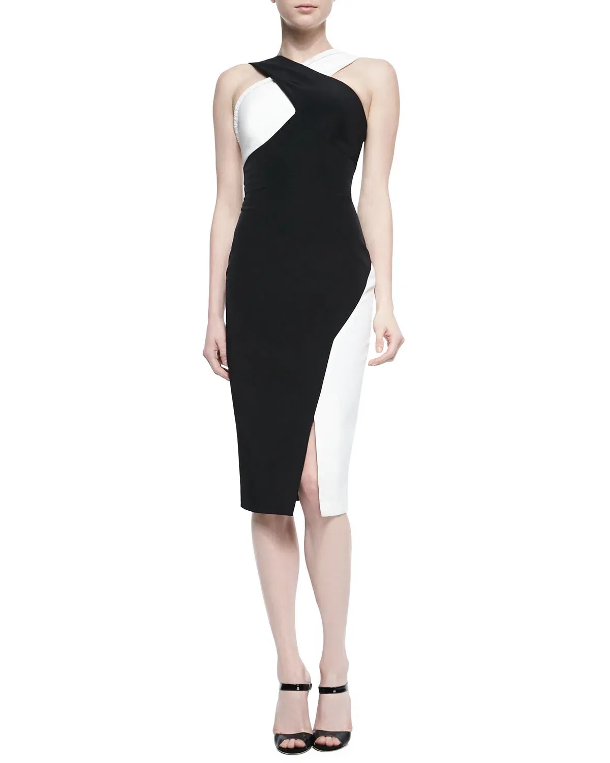 Rachel Gilbert Marique Beaded Colorblock Dress Black/Ivory Size 4/AU 14 - Image 1