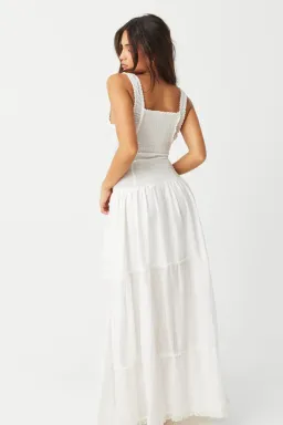 Frankie’s Bikinis Christabelle Ruffle Maxi Dress Sunrose Size XS/Au 6 for rent on The Volte - image 2